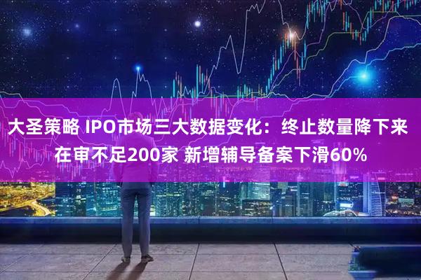大圣策略 IPO市场三大数据变化：终止数量降下来 在审不足200家 新增辅导备案下滑60%
