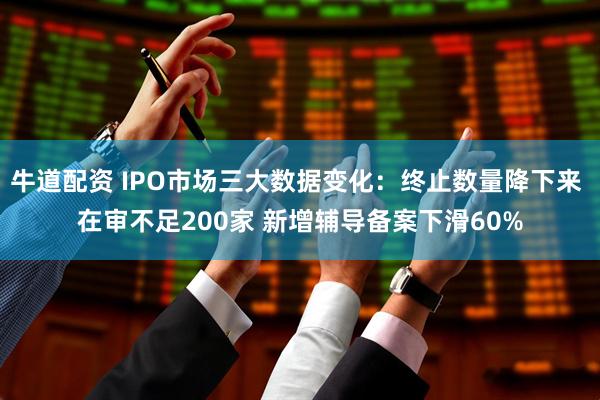 牛道配资 IPO市场三大数据变化：终止数量降下来 在审不足200家 新增辅导备案下滑60%