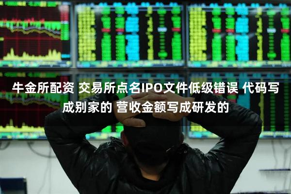 牛金所配资 交易所点名IPO文件低级错误 代码写成别家的 营收金额写成研发的